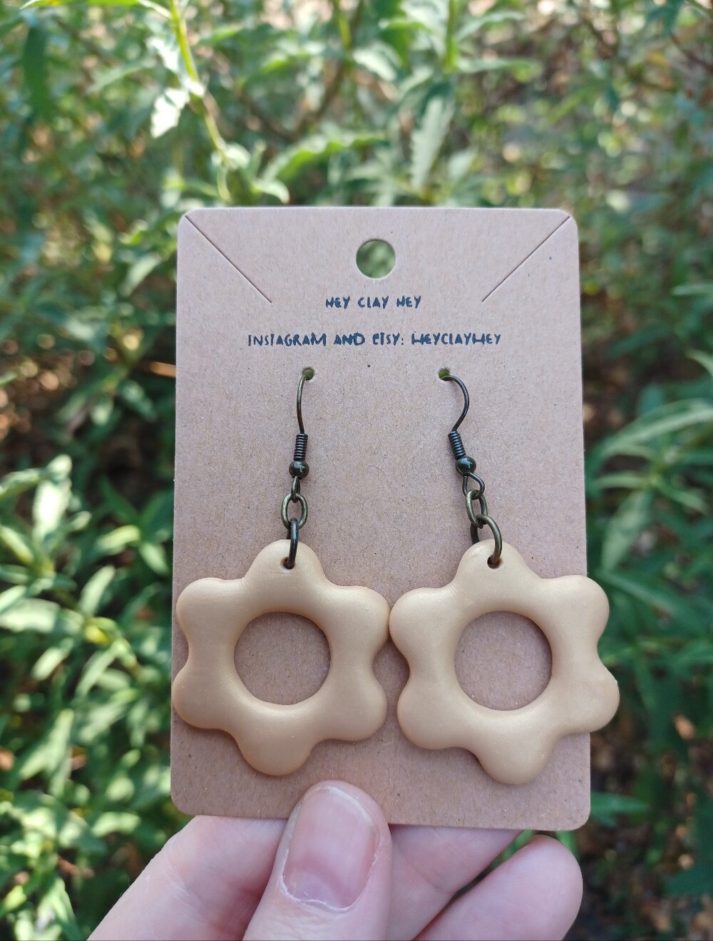 Soft Yellow Clay Flower  Earrings